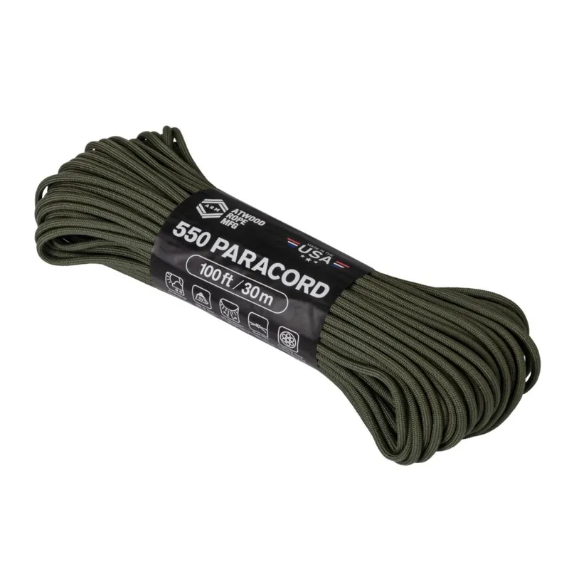 Jen Po Omezenou Doba Atwood Rope Paracord 550lb 30m - Olive Drab