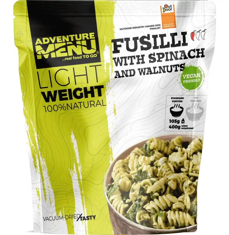 Akční Nabídka Fusilli se špenátem a vlašskými ořechy - velká porce VAKUUM 158g