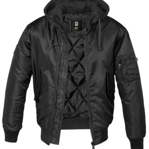 Akce Bunda Brandit MA1 Sweat Hooded Jacket - Black 3XL