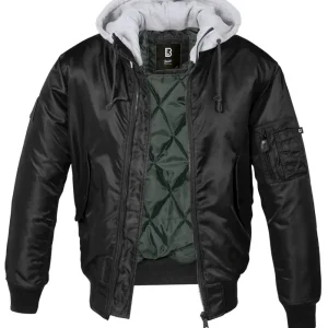 Akční Cena Bunda Brandit MA1 Sweat Hooded Jacket - Black/Grey S