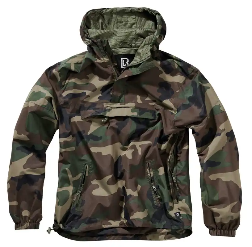 Cenově Výhodný Bunda Brandit Summer Windbreaker Anorak - Woodland 5XL
