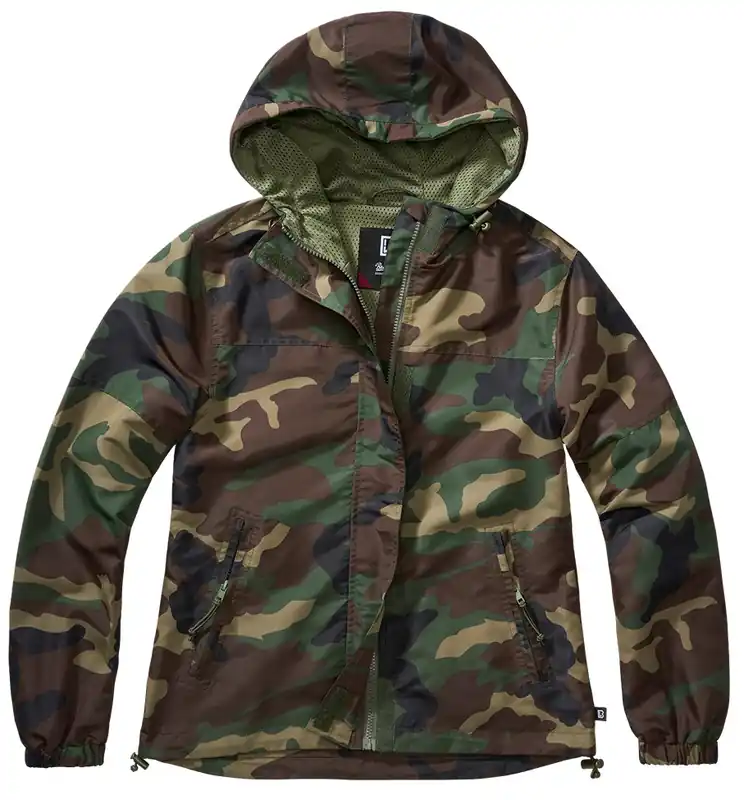 Ověřený Dámská bunda Brandit Ladies Summer Windbreaker Frontzip - Woodland 4XL