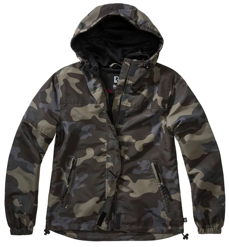 Dámská bunda Brandit Ladies Summer Windbreaker Frontzip - Darkcamo 2XL Jen Po Omezenou Doba