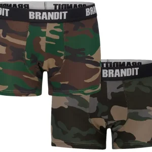 Boxerky Brandit Boxershorts Logo 2ks - Woodland / Darkcamo XL Rychlé Dodání