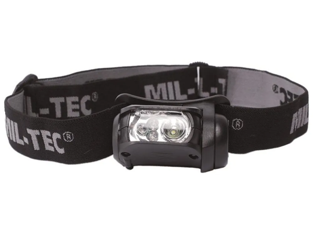 Přímo Od Výrobce LED čelovka - černá, 4 barvy, Mil-Tec