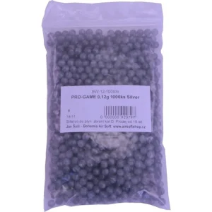 Autentický Airsoftové kuličky Pro Game Silver Pearl 0,12g, 1000bb