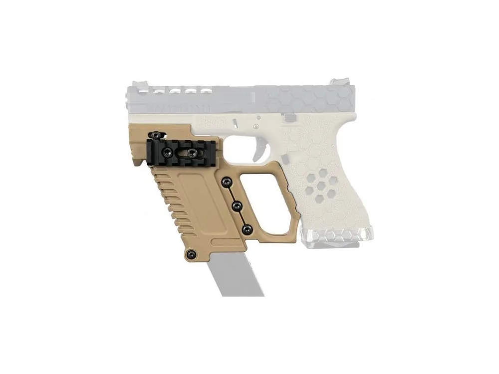 Vysoce Kvalitní Taktický kit GB-37 s RIS a sumkou na zásobník pro Glock 17\\/18\\/19 - pískový TAN, Wospot