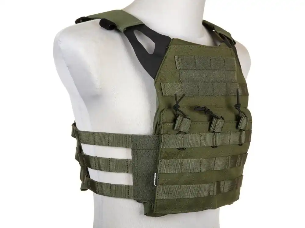 Vesta s imitací plátů a trojitou sumkou M4 Jumper Plate Carrier - Olive Drab, Emerson Gear Nejprodávanější