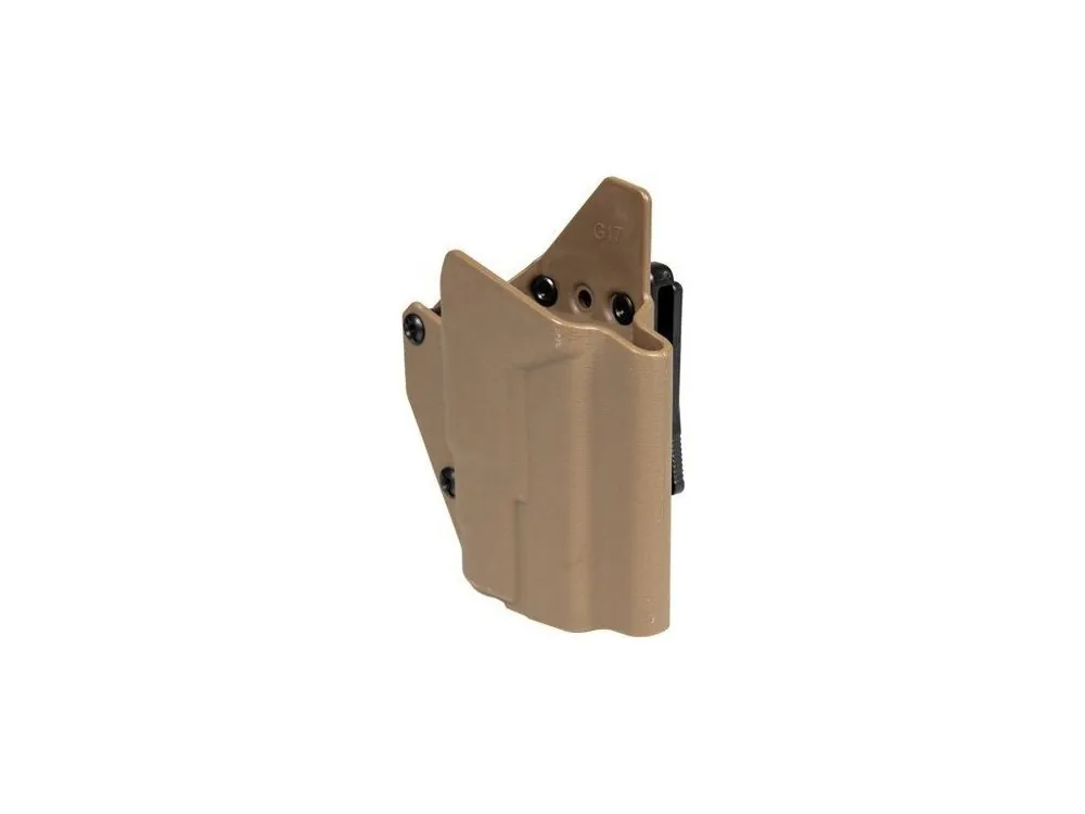Opaskové plastové pouzdro pro Glock se svítilnou - krátké, pískové DE, FMA Značkový