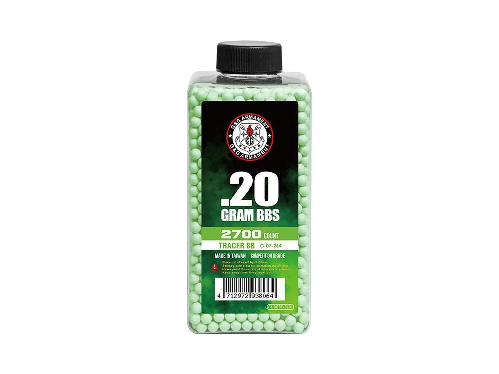 Airsoftové kuličky G&G 0,20g, 2700bb, láhev, nasvětlovací zelené Bezpečná Platba