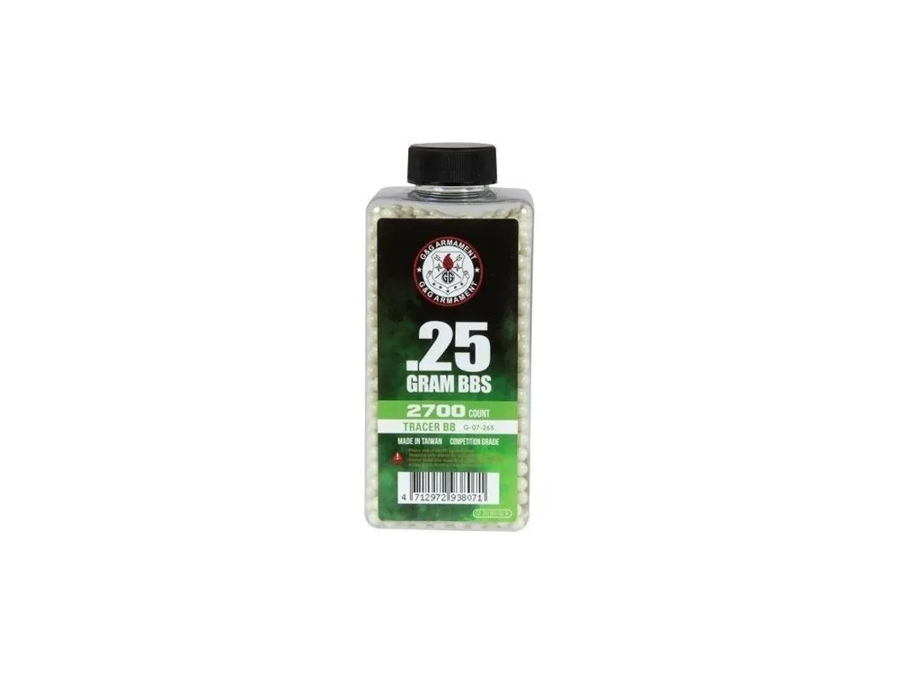 Přímo Od Výrobce Airsoftové kuličky G&G 0,25g, 2700bb, láhev, nasvětlovací zelené