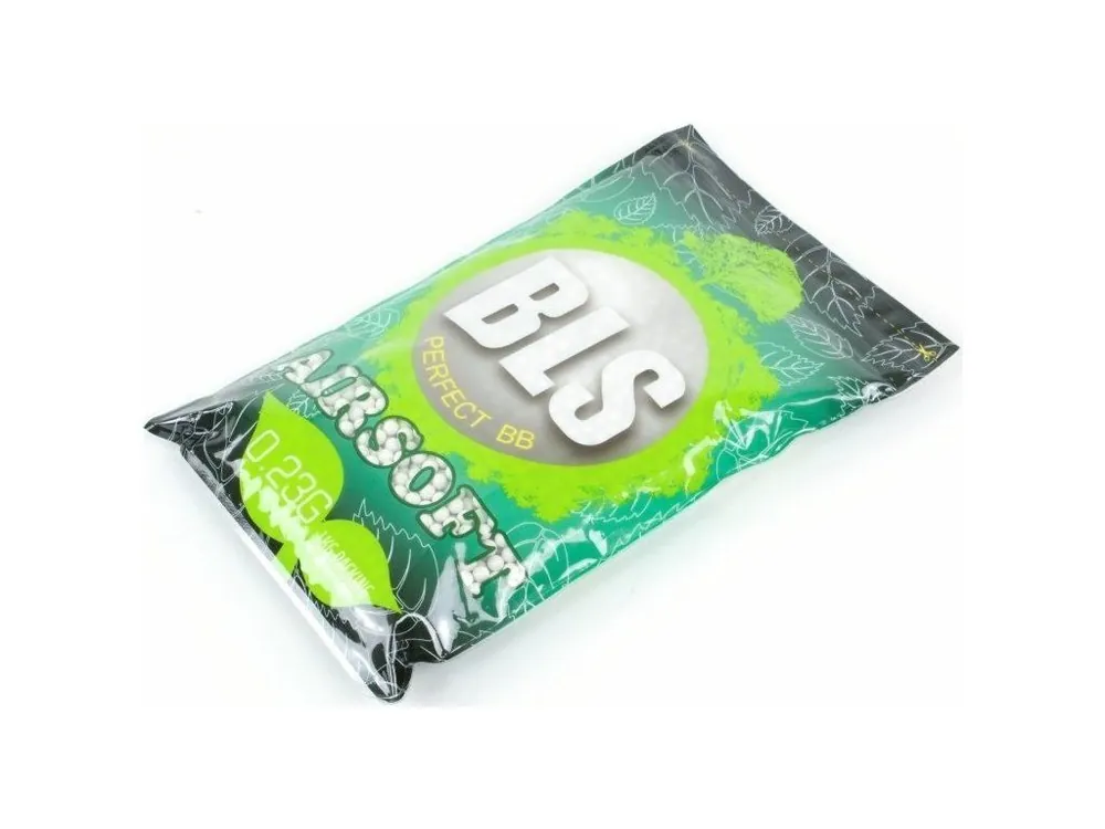 Cenově Výhodný Airsoftové kuličky BLS Perfect BIO 0,23g, 4345bb, bílé, 20x