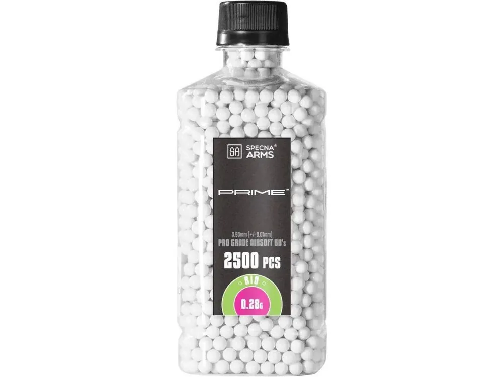Airsoftové kuličky Specna Arms PRIME™ BIO 0,28g, 2500bb, láhev - bílé Originální