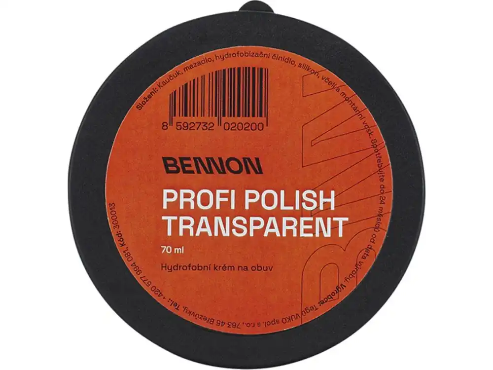 Dokud Zásoby Vydrží Hydrofobní krém na obuv Profi POLISH Transparent - 70 ml, BENNON