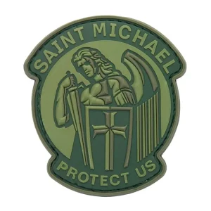 3D nášivka Saint Michael protect us - zelená, Jackets to go Tovární Cena