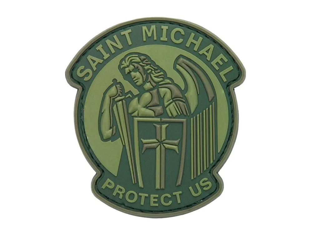 3D nášivka Saint Michael protect us - zelená, Jackets to go Tovární Cena