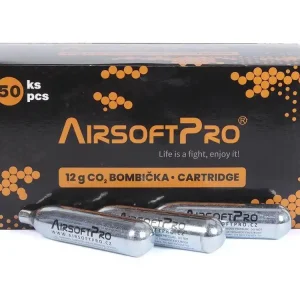 12g CO2 plynová bombička - balení 50 ks, AirsoftPro Vysoce Kvalitní