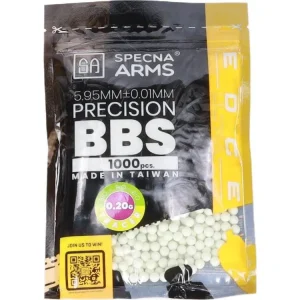 Airsoftové kuličky Specna Arms EDGE ULTRA™ BIO 0,20g, 1000bb - bílé, nasvětlující zelené Vrácení Zdarma