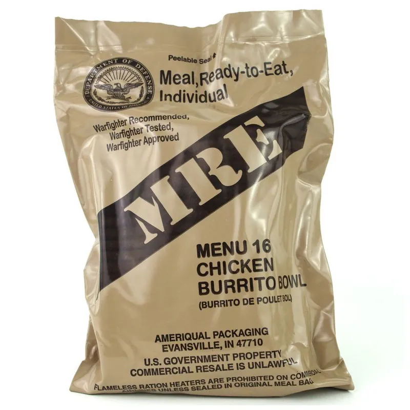MRE Menu 16 CHICKEN BURRITO BOWL Zlevněný