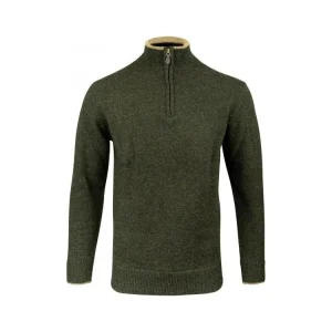 Svetr ASHCOMBE se zipem jehněčí vlna DARK OLIVE - Vše pro lov - Kvalita na prvním místě Výhodná Nabídka