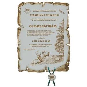 Gratulace myslivec č.743 pergamen z překližky - Vše pro lov - Kvalita na prvním místě Nejlepší Cena