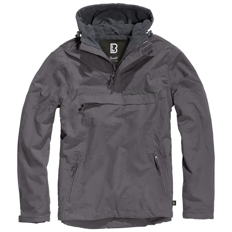 Bunda větrovka s kapucí WINDBREAKER ANTRACITOVÁ Hit Sezóny