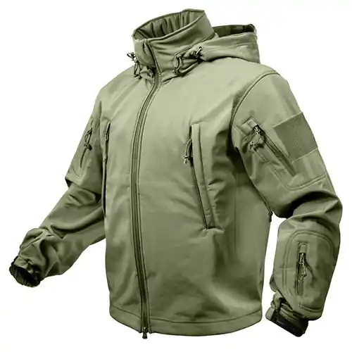 Přímo Od Výrobce Bunda TACTICAL s kapucí softshell ZELENÁ