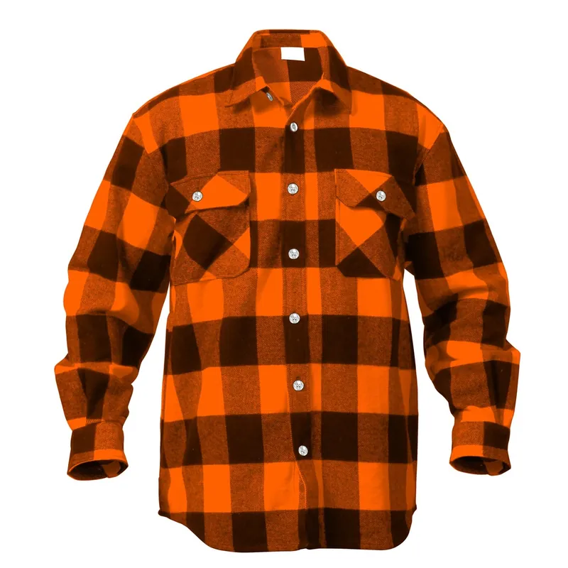 Vrácení Zdarma Košile dřevorubecká FLANNEL kostkovaná ORANŽOVÁ
