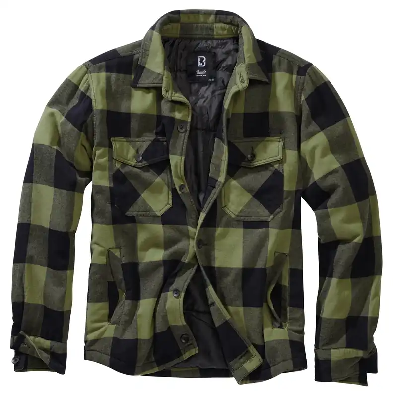Poslední Šance Košile LUMBERJACKET dlouhý rukáv flanel ČERNO/ZELENÁ