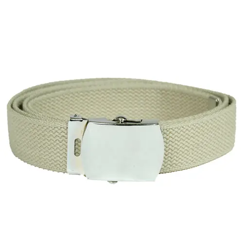 Opasek US kalhotový se stříbrnou sponou KHAKI dl.130cm Top Prodej