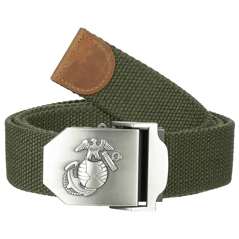 Opasek 4cm se stříbrnou sponou USMC ZELENÝ Poslední Šance