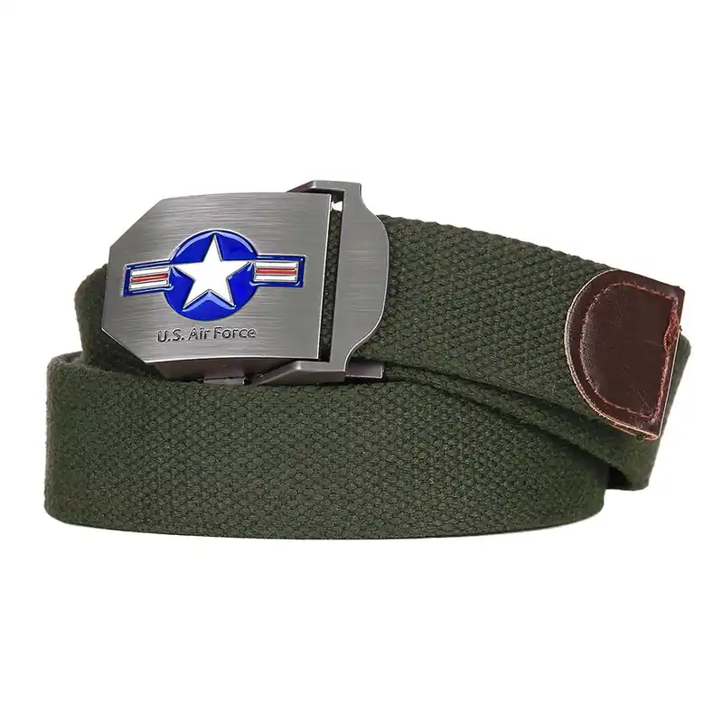 Opasek USAF WWII plátěný ZELENÝ Vysoce Kvalitní