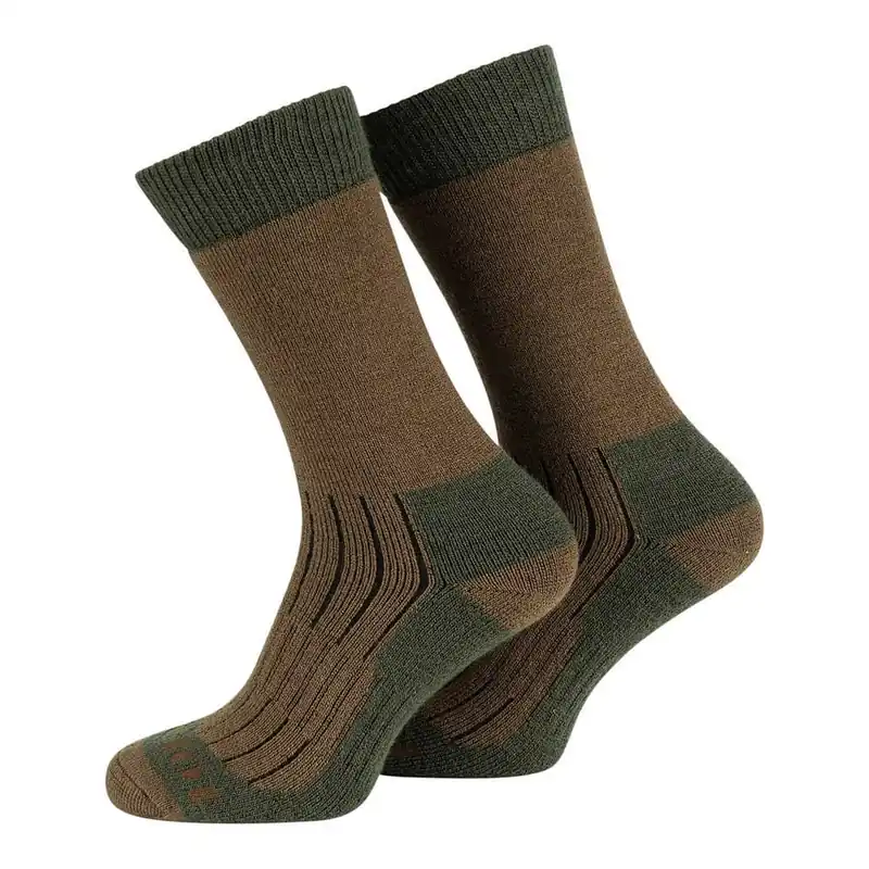 Víkendová Akce Ponožky outdoor MERINO HNĚDOZELENÉ