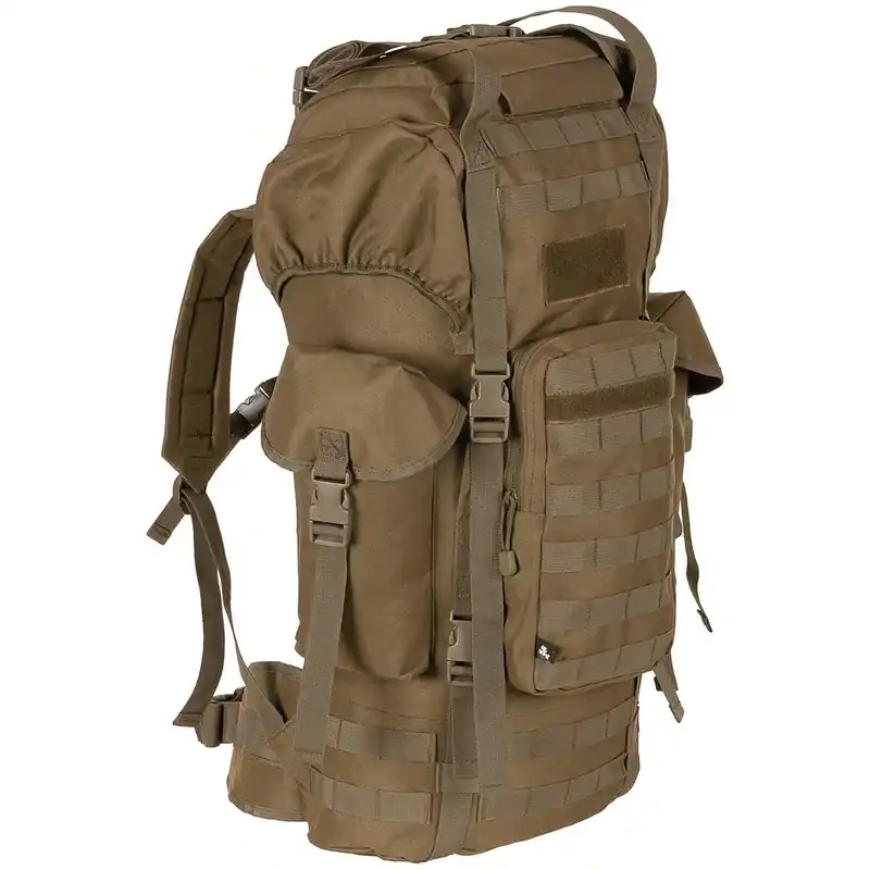 Batoh bojový MOLLE 65l polstrovaný + ALU výztuha COYOTE Cenová Bomba