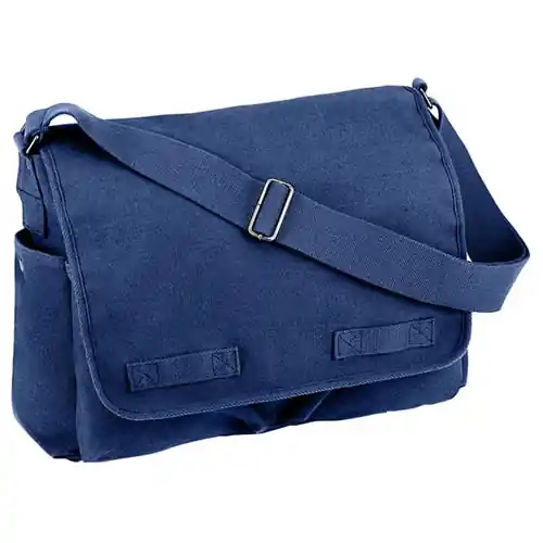 Omezená Nabídka Taška VINTAGE přes rameno 38 x 28 x 15 cm MODRÁ