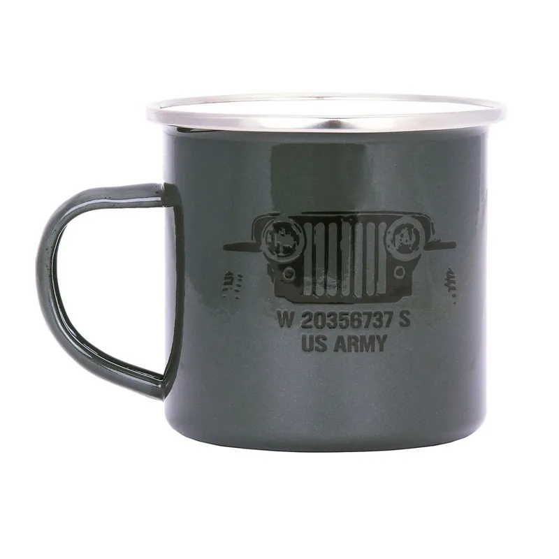 Hrnek US ARMY JEEP smaltovaný 300 ml ZELENÝ Aktuální