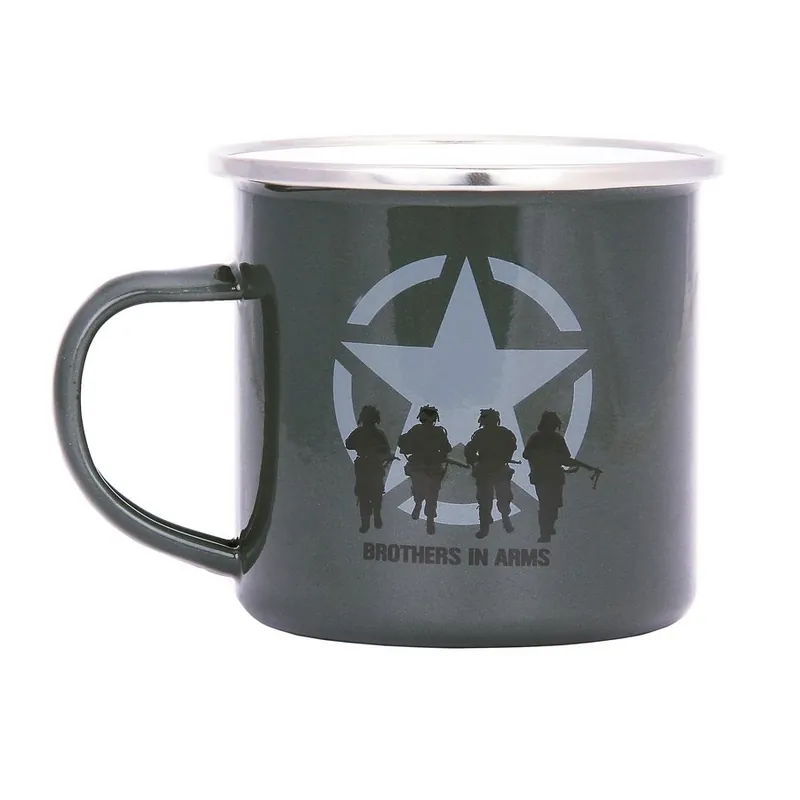 Omezená Nabídka Hrnek BROTHERS IN ARMS smaltovaný 300 ml ZELENÝ