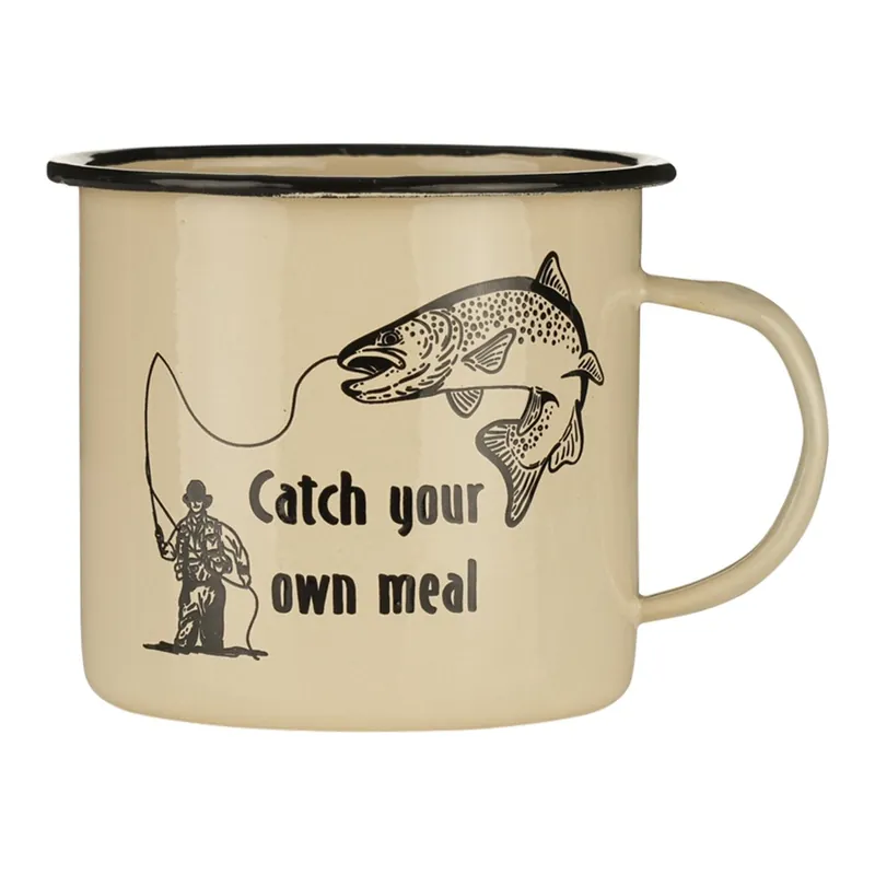 Ihned K Objednání Hrnek CATCH YOUR OWN MEAL smaltovaný 500 ml PÍSKOVÝ