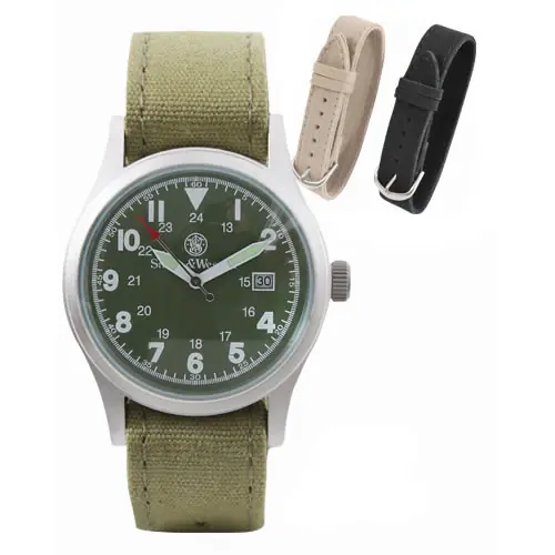 Hodinky MILITARY Smith&Wesson s výměnnými řemínky ZELENÉ Výhodná Nabídka