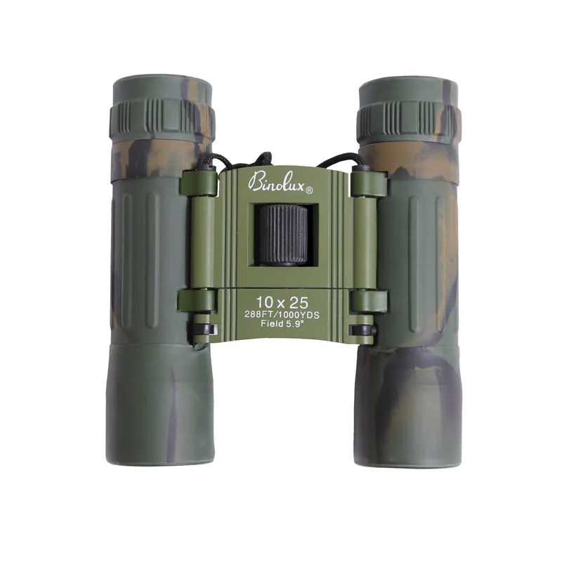 Cenově Výhodný Dalekohled 10x25 skládací maskovaný WOODLAND