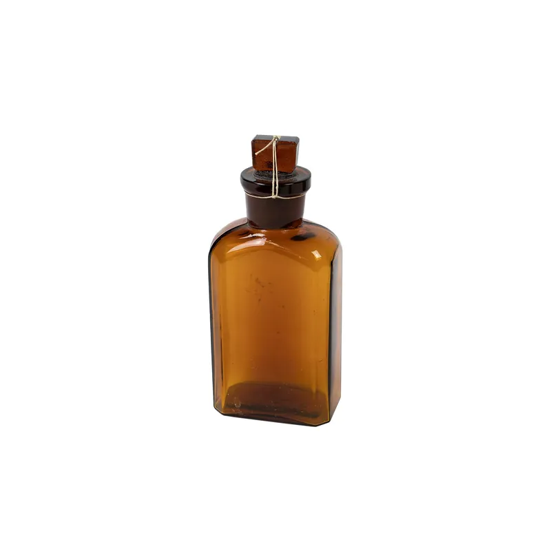 Láhev skleněná hranatá s broušeným hrdlem 50ml HNĚDÁ Značkový