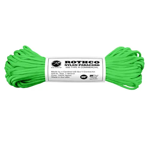 Šňůra PARACORD nylon 550LB ø 4 mm / 30 m REFLEXNÍ ZELENÁ Originální
