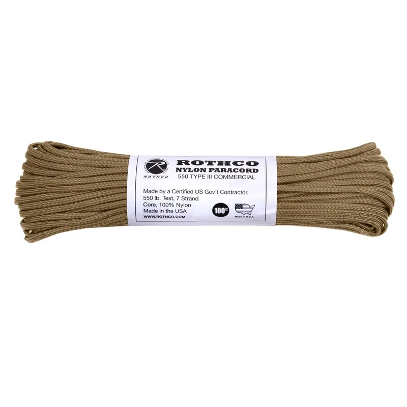 Šňůra PARACORD nylon 550LB ø 4 mm / 30 m COYOTE BROWN Dokud Zásoby Vydrží
