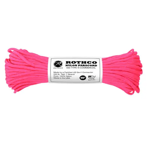 Zlevněný Šňůra PARACORD nylon 550LB ø 4 mm / 30 m REFLEXNÍ RŮŽOVÁ