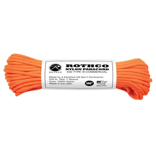 Vysoce Kvalitní Šňůra PARACORD nylon 550LB ø 4 mm / 30 m REFLEXNÍ ORANŽOVÁ