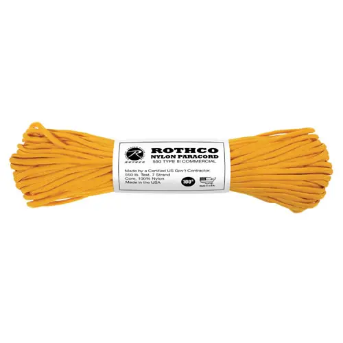 Autentický Šňůra PARACORD nylon 550LB ø 4 mm / 30 m ZLATÁ