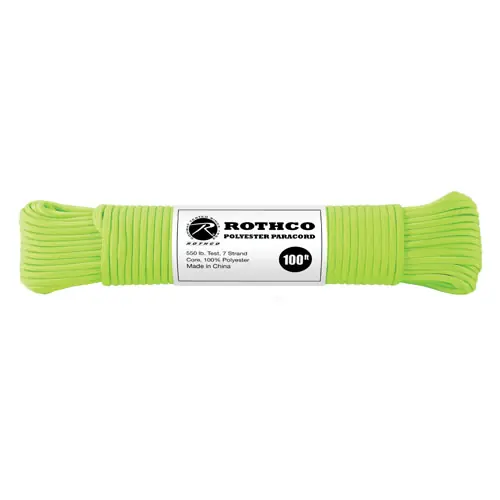 Cenová Bomba Šňůra PARACORD polyester 550LB ø 4 mm / 30 m REFLEXNÍ ZELENÁ