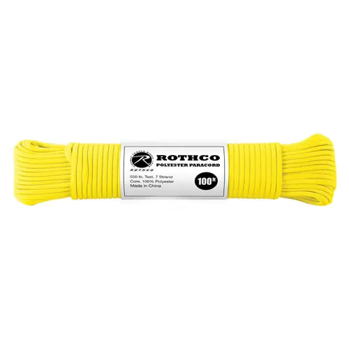Šňůra PARACORD polyester 550LB ø 4 mm / 30 m REFLEXNÍ ŽLUTÁ Top Prodej