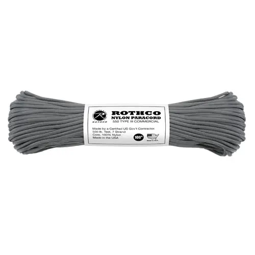 Expresní Doručení Šňůra PARACORD nylon 550LB ø 4 mm / 30 m ŠEDÁ