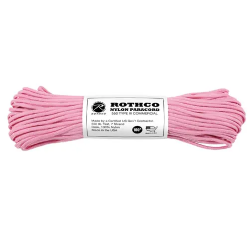 Šňůra PARACORD nylon 550LB ø 4 mm / 30 m RŮŽOVÁ Sezónní Sleva